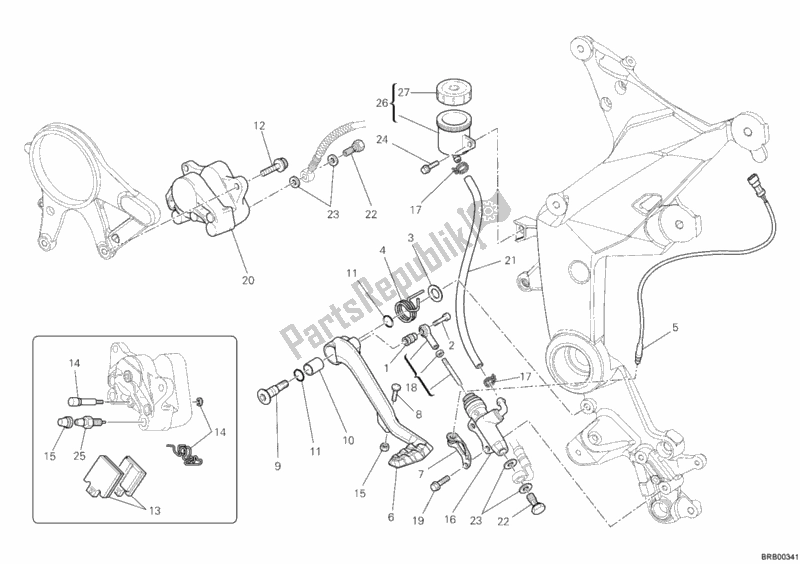 All parts for the Rear Braking System of the Ducati Multistrada 1200 S Sport USA 2011